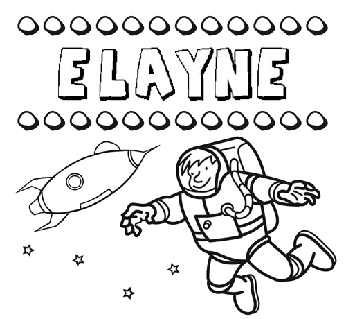 Nome Elayne para colorir. Desenhos dos nomes para pintar com as crianças