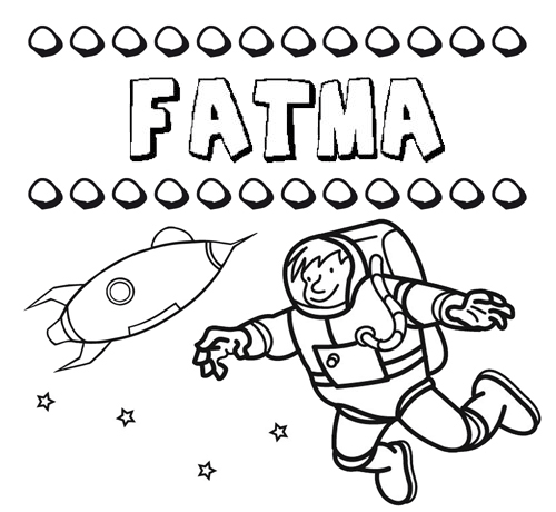 Nome Fatma para colorir. Desenhos dos nomes para pintar com as crianças