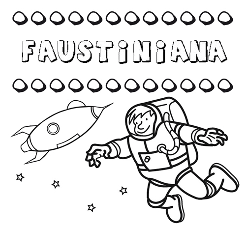 Nome Faustiniana para colorir. Desenhos dos nomes para pintar com as crianças