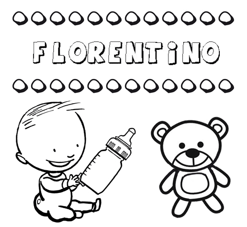 Nome Florentino para colorir. Desenhos dos nomes para pintar com as crianças