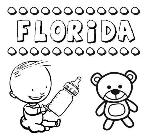 Nome Florida para colorir. Desenhos dos nomes para pintar com as crianças