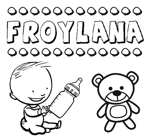 Nome Froylana para colorir. Desenhos dos nomes para pintar com as crianças
