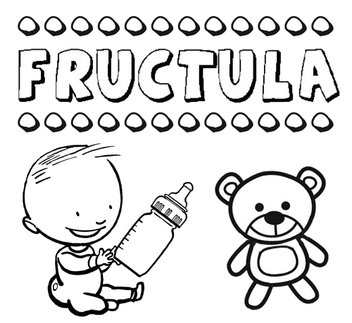 Nome Frúctula para colorir. Desenhos dos nomes para pintar com as crianças