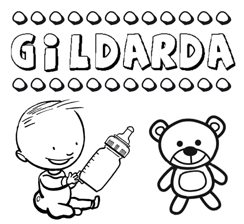 Nome Gildarda para colorir. Desenhos dos nomes para pintar com as crianças