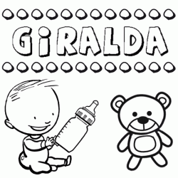 Nome Giralda para colorir. Desenhos dos nomes para pintar com as crianças