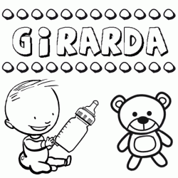 Nome Girarda para colorir. Desenhos dos nomes para pintar com as crianças