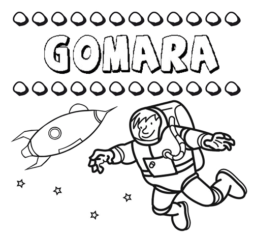 Nome Gomara para colorir. Desenhos dos nomes para pintar com as crianças
