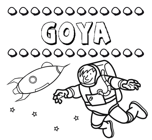 Nome Goya para colorir. Desenhos dos nomes para pintar com as crianças