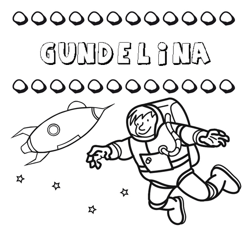 Nome Gundelina para colorir. Desenhos dos nomes para pintar com as crianças