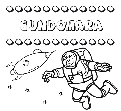 Nome Gundomara para colorir. Desenhos dos nomes para pintar com as crianças