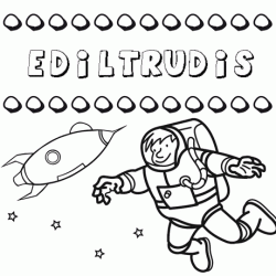 Nome Ediltrudis para colorir. Desenhos dos nomes para pintar com as crianças