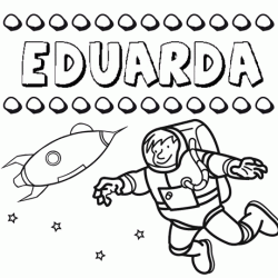 Nome Eduarda para colorir. Desenhos dos nomes para pintar com as crianças