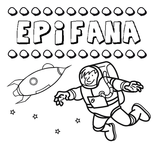 Nome Epifana para colorir. Desenhos dos nomes para pintar com as crianças