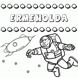 Nome Ermenolda para colorir. Desenhos dos nomes para pintar com as crianças