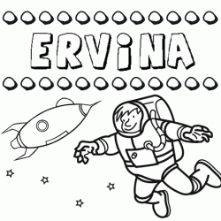 Nome Ervina para colorir. Desenhos dos nomes para pintar com as crianças