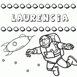 Nome Laurencia para colorir. Desenhos dos nomes para pintar com as crianças