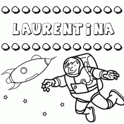 Nome Laurentina para colorir. Desenhos dos nomes para pintar com as crianças