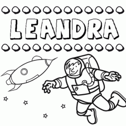 Nome Leandra para colorir. Desenhos dos nomes para pintar com as crianças