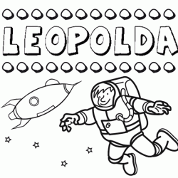 Nome Leopolda para colorir. Desenhos dos nomes para pintar com as crianças