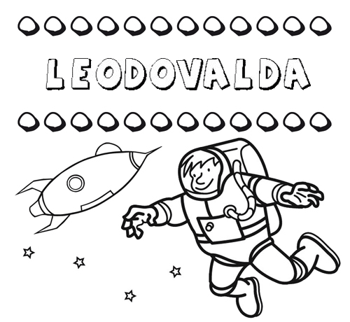 Nome Leodovalda para colorir. Desenhos dos nomes para pintar com as crianças