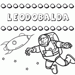 Nome Leodobalda para colorir. Desenhos dos nomes para pintar com as crianças