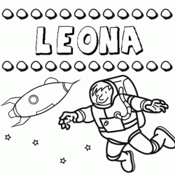 Nome Leona para colorir. Desenhos dos nomes para pintar com as crianças