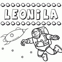 Nome Leonila para colorir. Desenhos dos nomes para pintar com as crianças