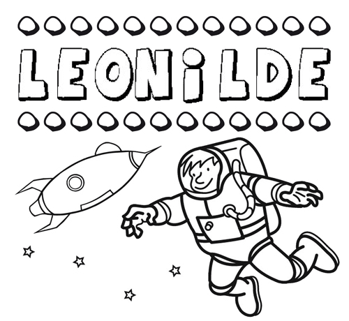 Nome Leonilde para colorir. Desenhos dos nomes para pintar com as crianças