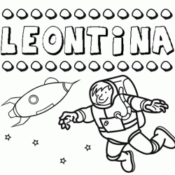 Nome Leontina para colorir. Desenhos dos nomes para pintar com as crianças