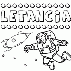 Nome Letancia para colorir. Desenhos dos nomes para pintar com as crianças