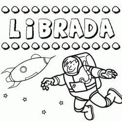 Nome Librada para colorir. Desenhos dos nomes para pintar com as crianças
