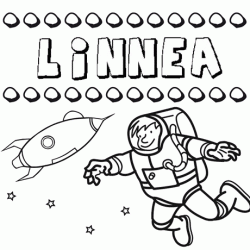 Nome Linnea para colorir. Desenhos dos nomes para pintar com as crianças