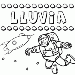 Nome Lluvia para colorir. Desenhos dos nomes para pintar com as crianças