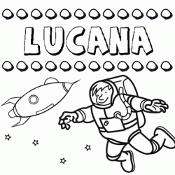 Nome Lucana para colorir. Desenhos dos nomes para pintar com as crianças