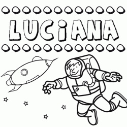 Nome Luciana para colorir. Desenhos dos nomes para pintar com as crianças