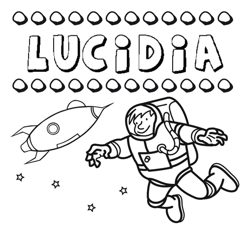 Nome Lucidia para colorir. Desenhos dos nomes para pintar com as crianças