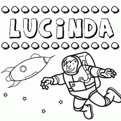 Nome Lucinda para colorir. Desenhos dos nomes para pintar com as crianças