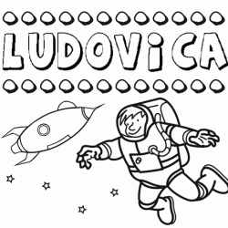 Nome Ludovica para colorir. Desenhos dos nomes para pintar com as crianças