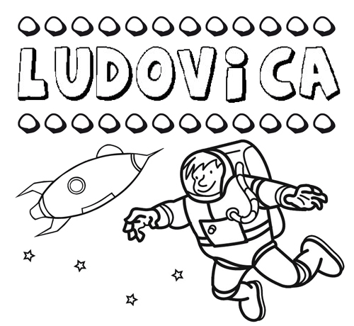 Nome Ludovica para colorir. Desenhos dos nomes para pintar com as crianças