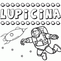 Nome Lupicina para colorir. Desenhos dos nomes para pintar com as crianças