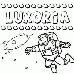 Nome Luxoria para colorir. Desenhos dos nomes para pintar com as crianças