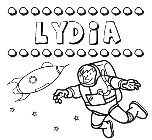 Nome Lydia para colorir. Desenhos dos nomes para pintar com as crianças