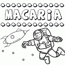 Nome Macaria para colorir. Desenhos dos nomes para pintar com as crianças