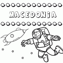 Nome Macedonia para colorir. Desenhos dos nomes para pintar com as crianças