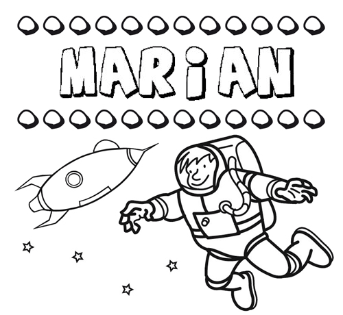 Nome Marian para colorir. Desenhos dos nomes para pintar com as crianças