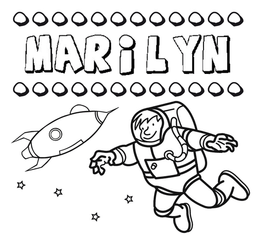 Nome Marilyn para colorir. Desenhos dos nomes para pintar com as crianças