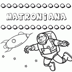 Nome Matroniana para colorir. Desenhos dos nomes para pintar com as crianças