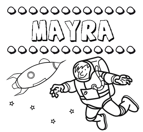 Nome Mayra para colorir. Desenhos dos nomes para pintar com as crianças