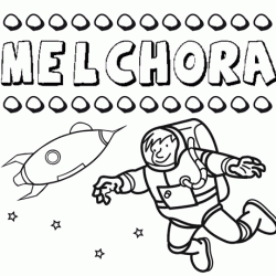 Nome Melchora para colorir. Desenhos dos nomes para pintar com as crianças