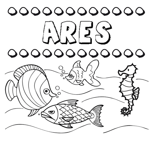 Desenhos do nome Ares para imprimir e colorir com as crianças